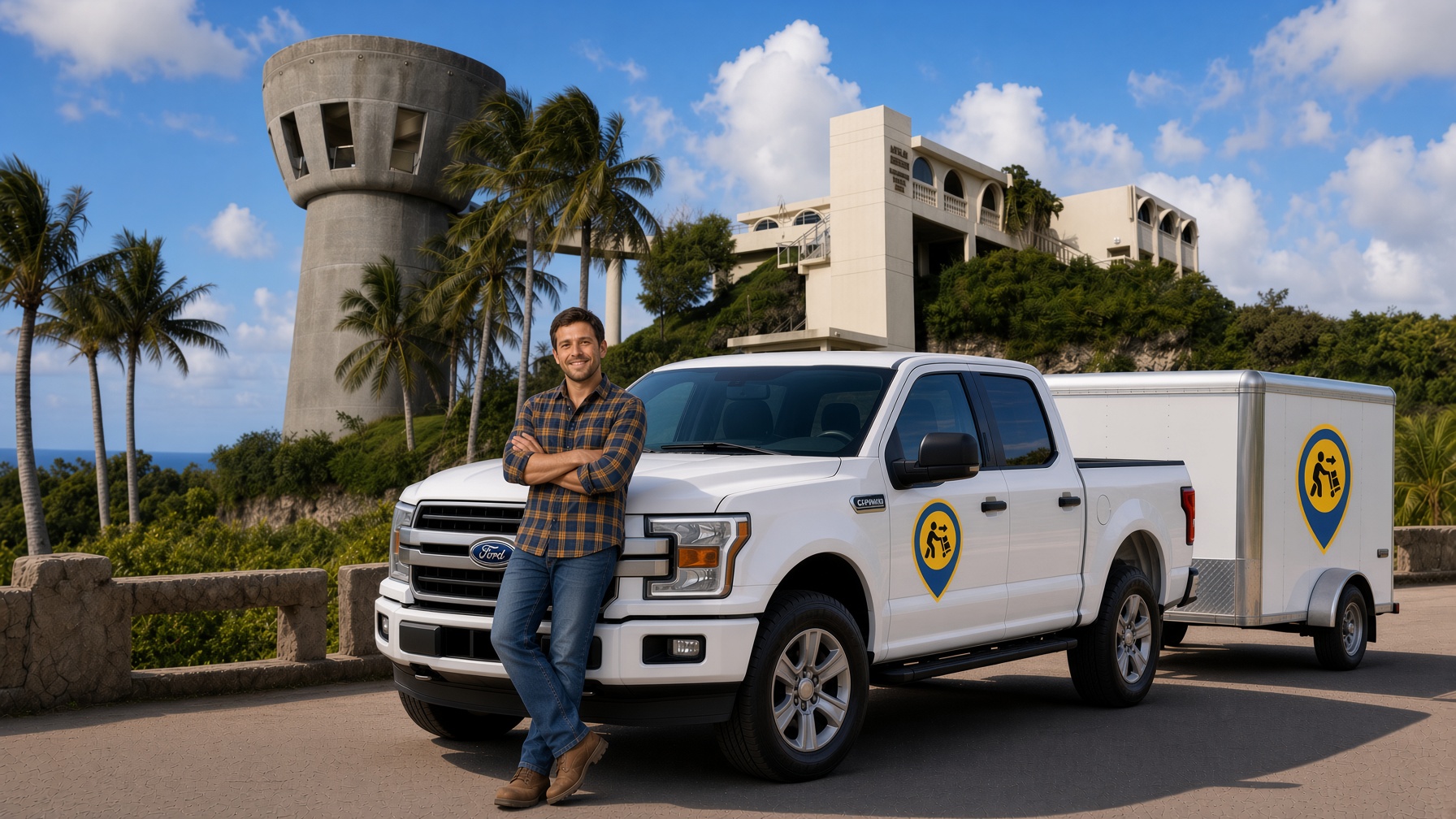 Mack with the ProblemMovers truck and trailer on Guam